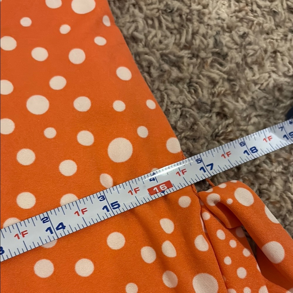 NWT Perceptions Coral and White Polka Dot Midi Dress - Picture 10 of 11